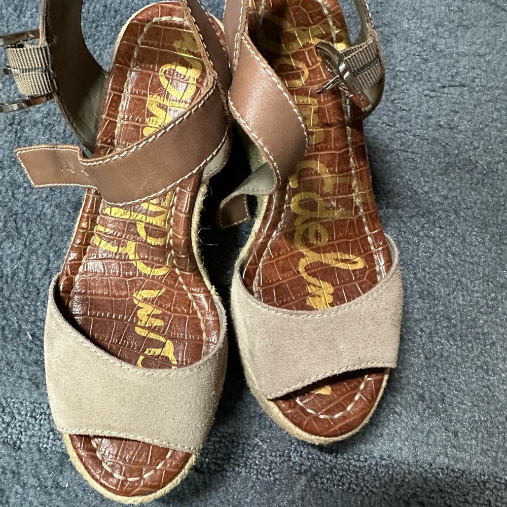 Sam Edelman Tan and Brown Sandals size 6 in great used condition